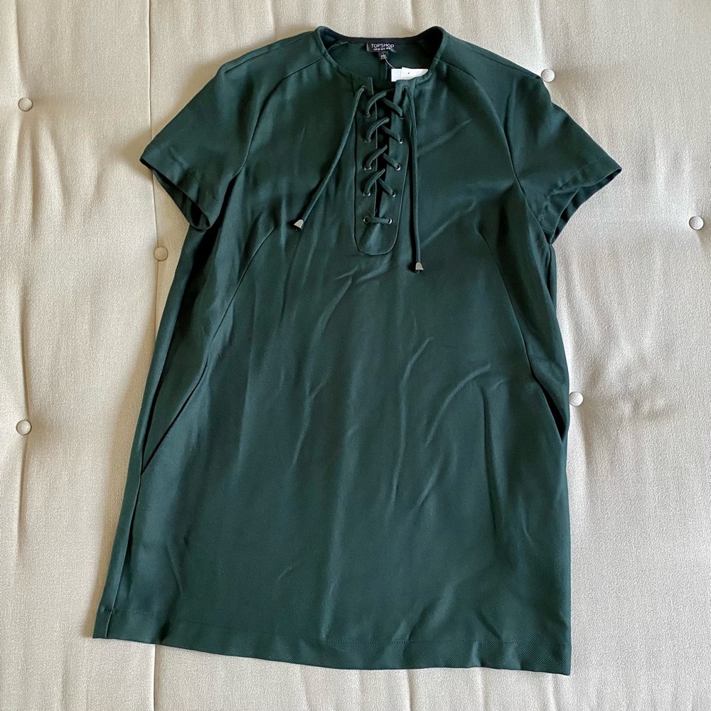 NEW! Topshop Green Shift Dress